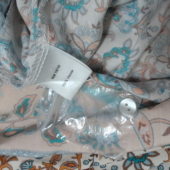 NorthStyle Floral Bohemian Tunic Dress Size 1X Blue And Gold - Picture 8 of 10